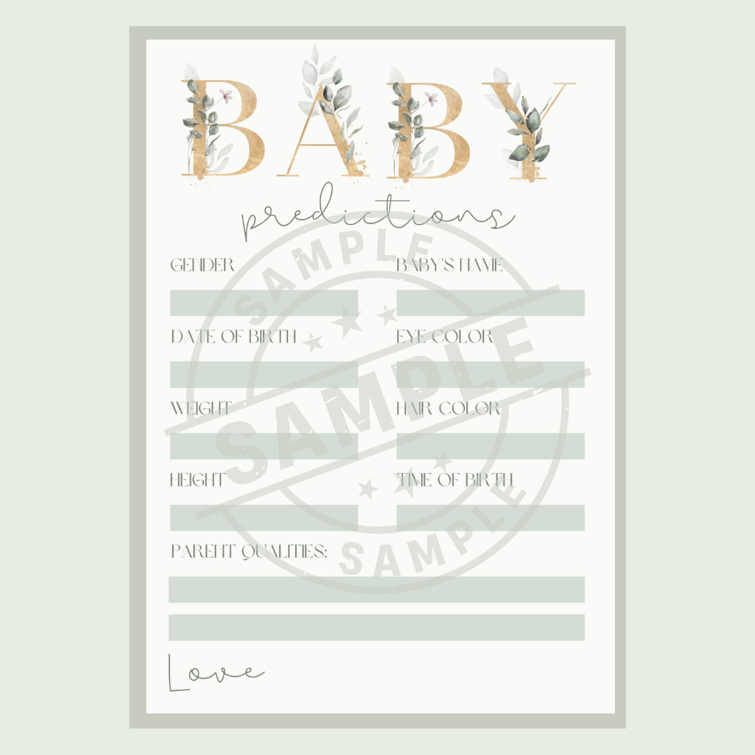 Minimalist Baby Shower Games Pack, A-Z Baby Items, Gender Neutral Bundle (Instant Download)