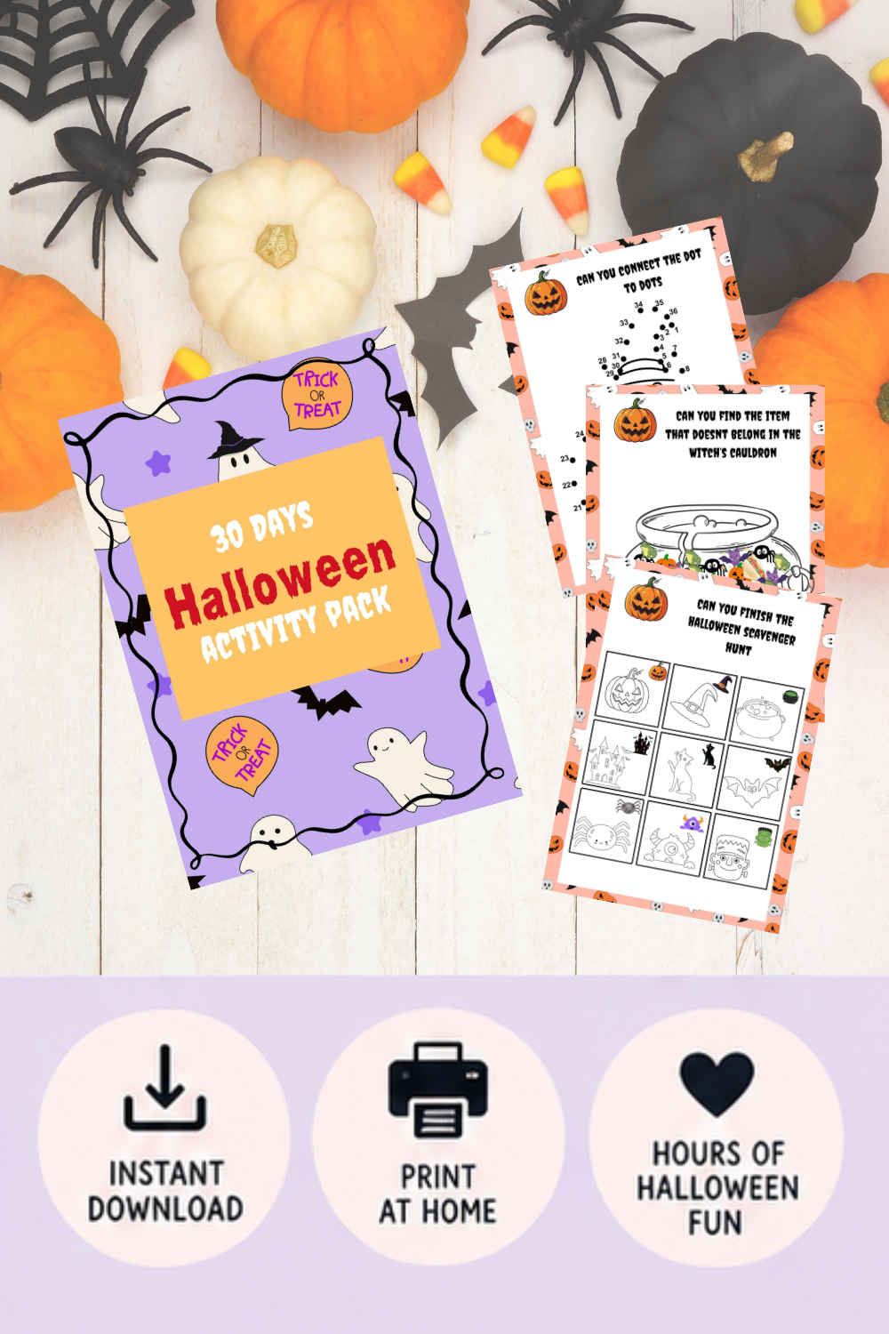 30 Days of Halloween Activity Book | Printable Kids Halloween Activities