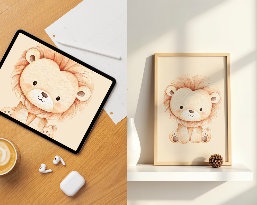 Safari Nursery Animal Prints | Neutral Baby Room Wall Art (Set of 6, Digital Download)