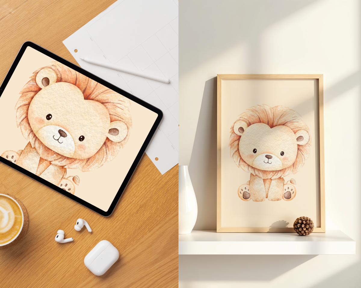 Safari Nursery Animal Prints | Neutral Baby Room Wall Art (Set of 6, Digital Download)