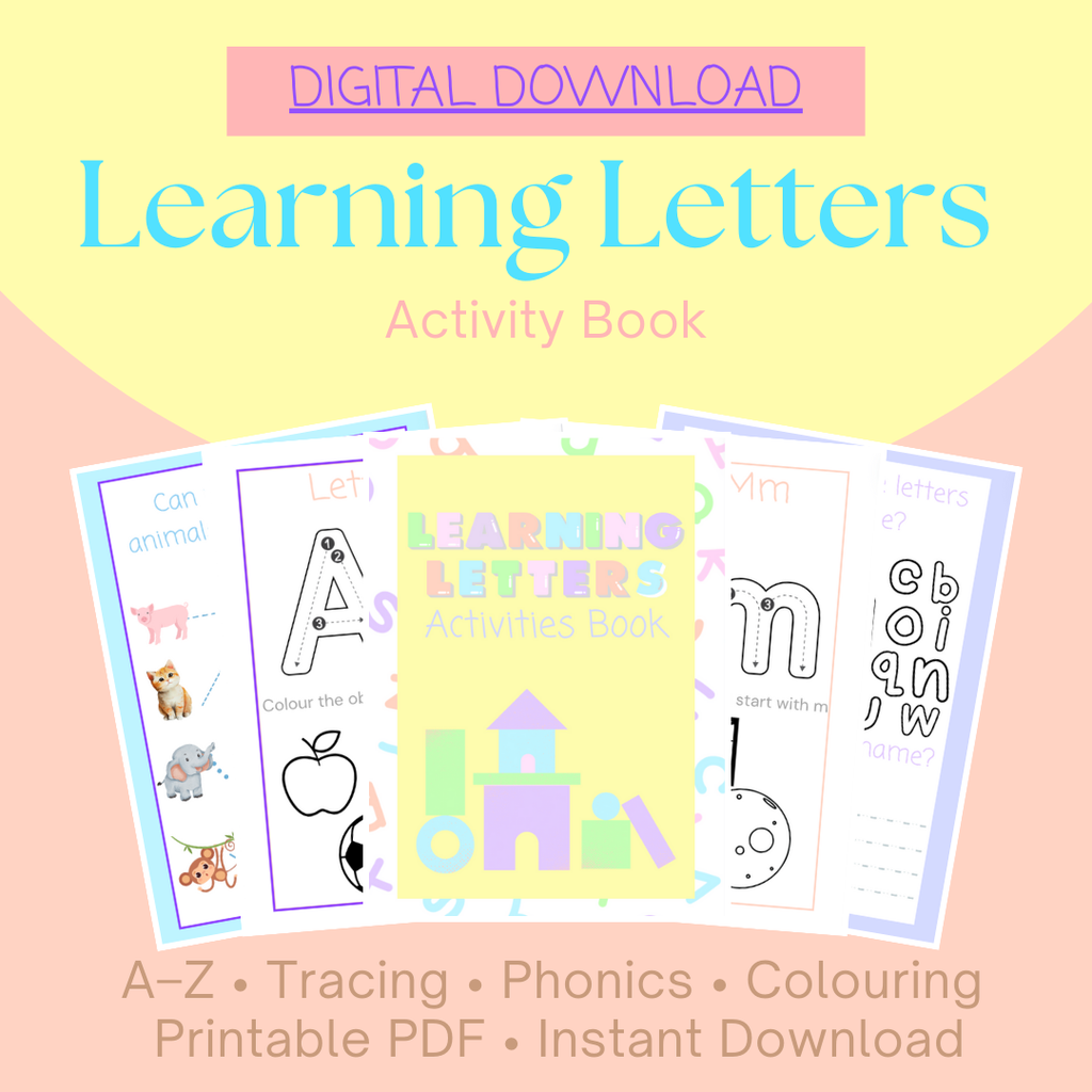 Printable Alphabet Activity Book for Toddlers – ABC Learning Worksheets for Ages 3–5