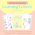 Printable Alphabet Activity Book for Toddlers – ABC Learning Worksheets for Ages 3–5