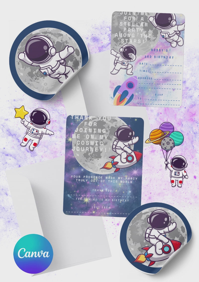Editable Out-of-This-World Space Adventure Birthday Collection - Printable Party Pack